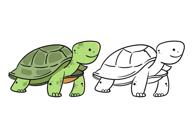 Free Vector hand drawn turtle outline illustration