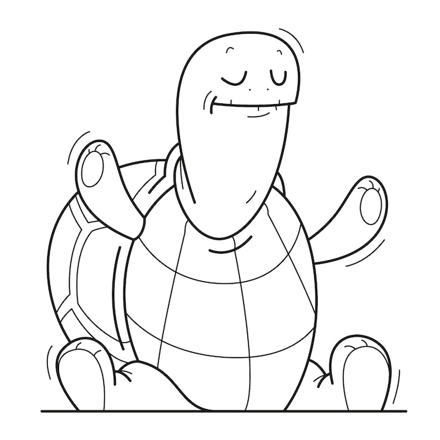 Hand drawn turtle outline illustration