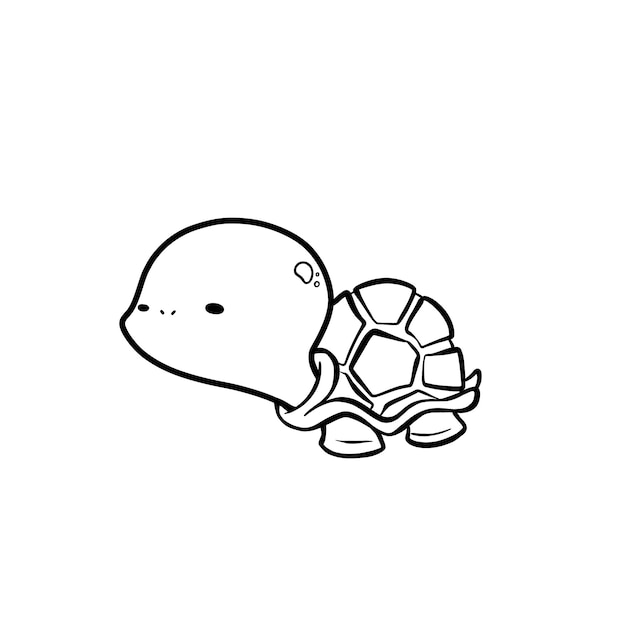 Hand drawn turtle outline illustration