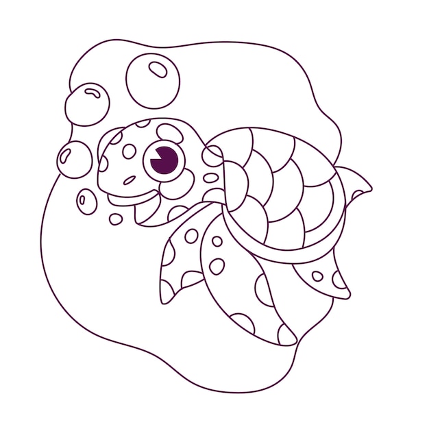 Free Vector hand drawn turtle outline illustration