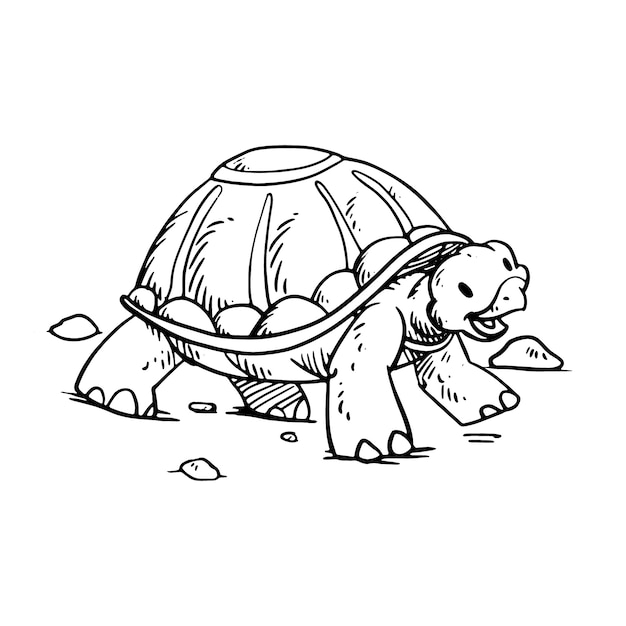 Free Vector hand drawn turtle outline illustration