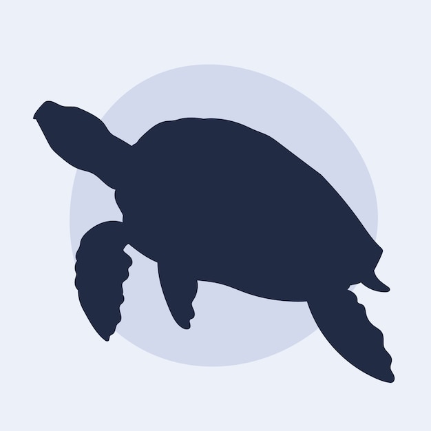 Free Vector hand drawn turtle silhouette