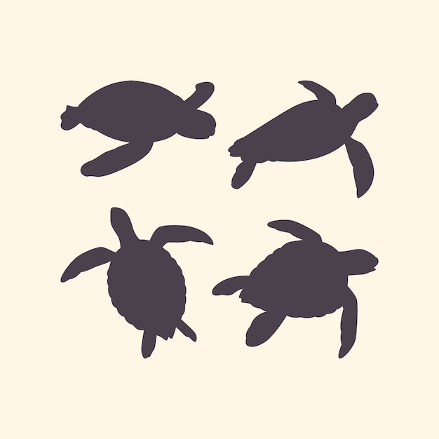 Hand drawn turtle silhouette