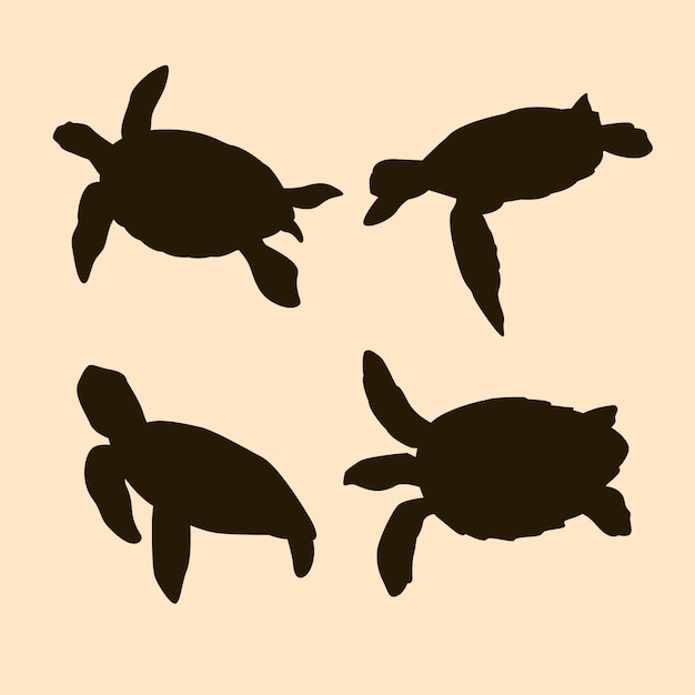 Free Vector hand drawn turtle silhouette