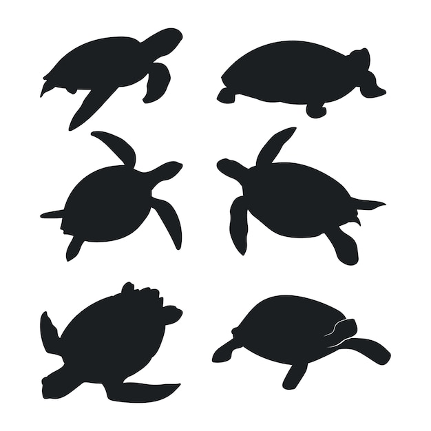 Free Vector hand drawn turtle silhouette