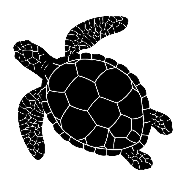 Free Vector hand drawn turtle silhouette