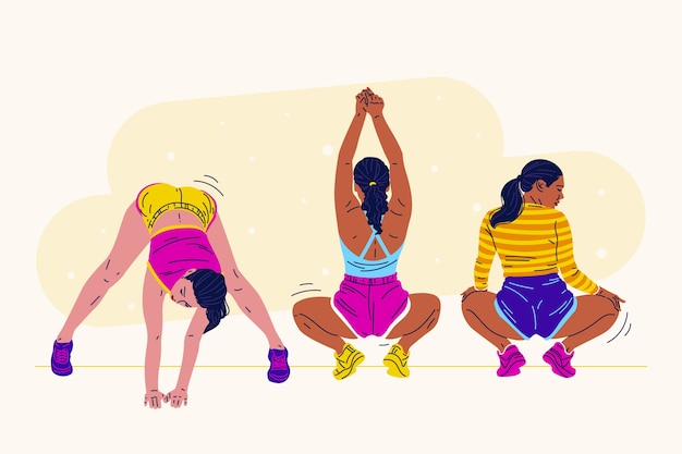 Hand drawn twerk dance illustration