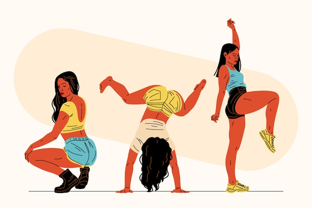 Hand drawn twerk dance illustration