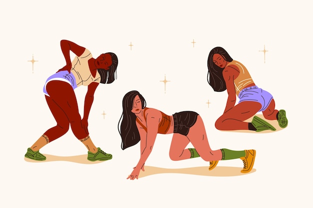 Hand drawn twerk dance illustration