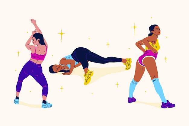 Hand drawn twerk dance illustration