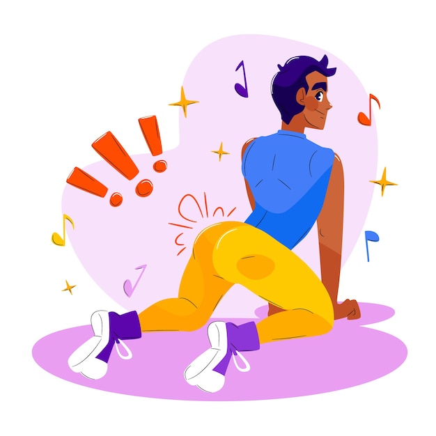 Hand drawn twerk illustration