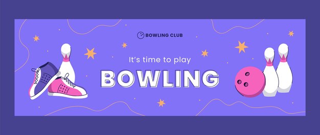 Hand drawn twitter header bowling template