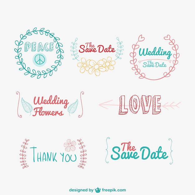 Free Vector hand drawn typographies