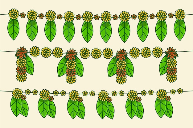 Free Vector hand drawn ugadi garland illustration