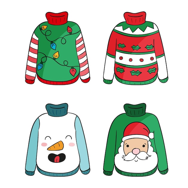 Hand drawn ugly sweater collection