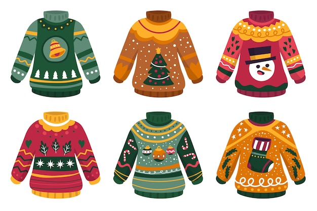 Hand drawn ugly sweater collection