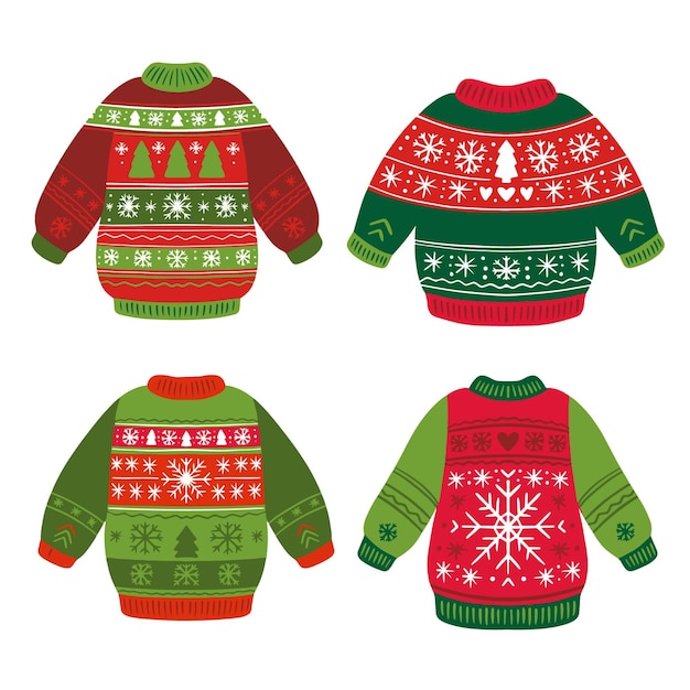 Hand drawn ugly sweater collection