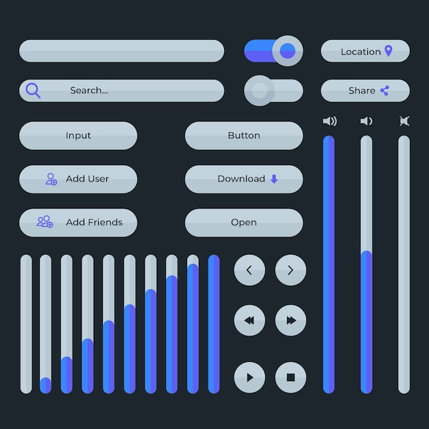 Free vector hand drawn ui kit collection