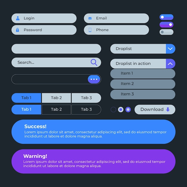 Hand drawn ui kit collection