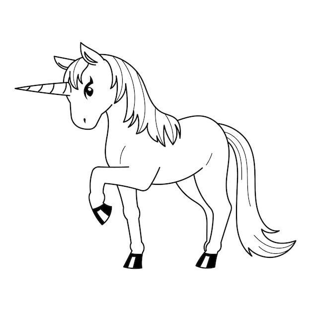 Free Vector hand drawn unicorn outline illustration