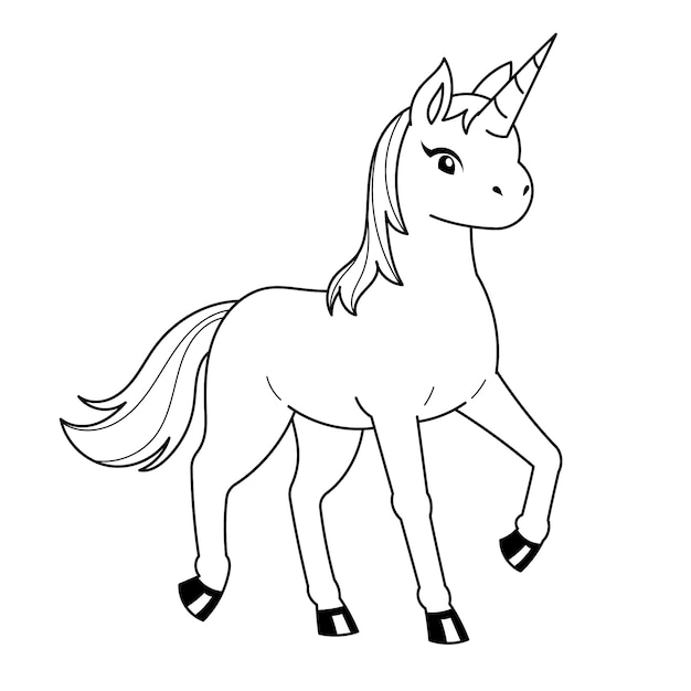 Free vector hand drawn unicorn outline illustration