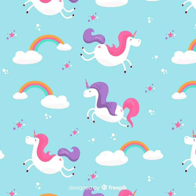 Hand drawn unicorn pattern