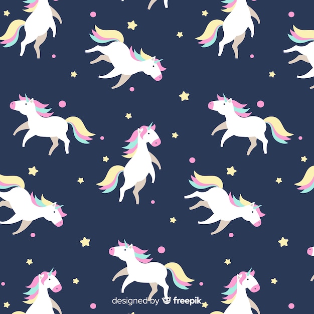 Hand drawn unicorn pattern