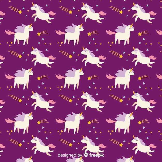 Hand drawn unicorn pattern