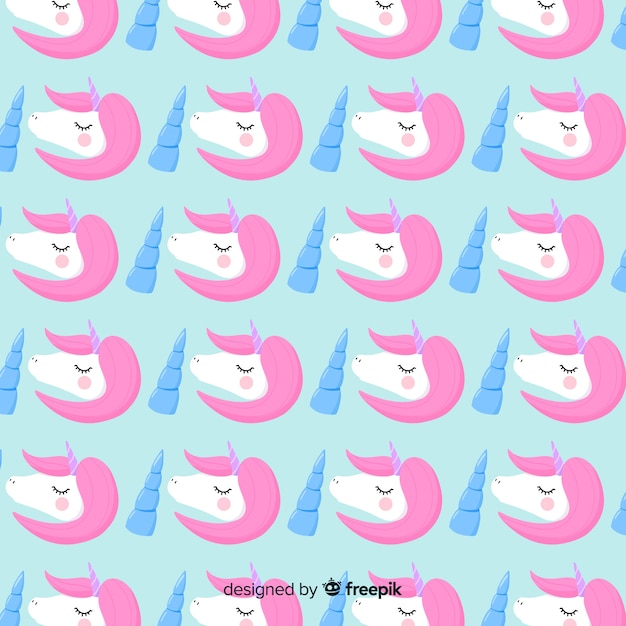 Free vector hand drawn unicorn pattern