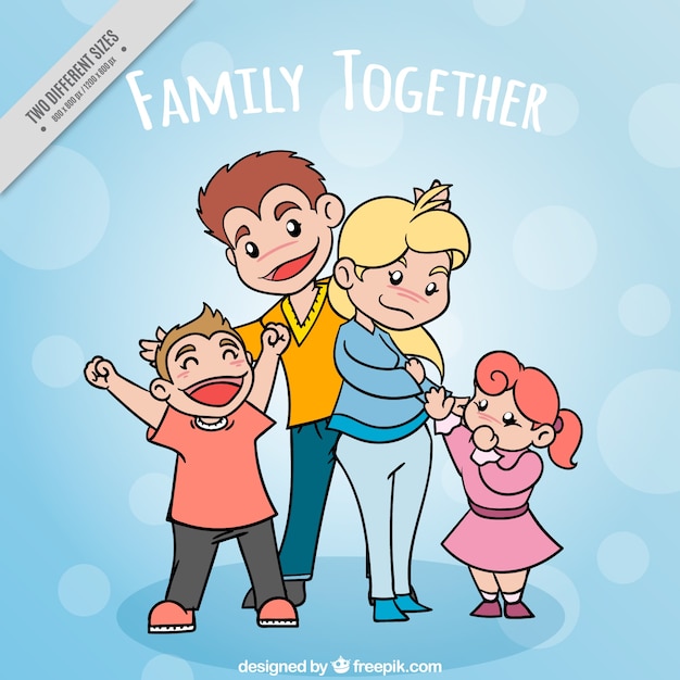 Free Vector hand drawn united family background