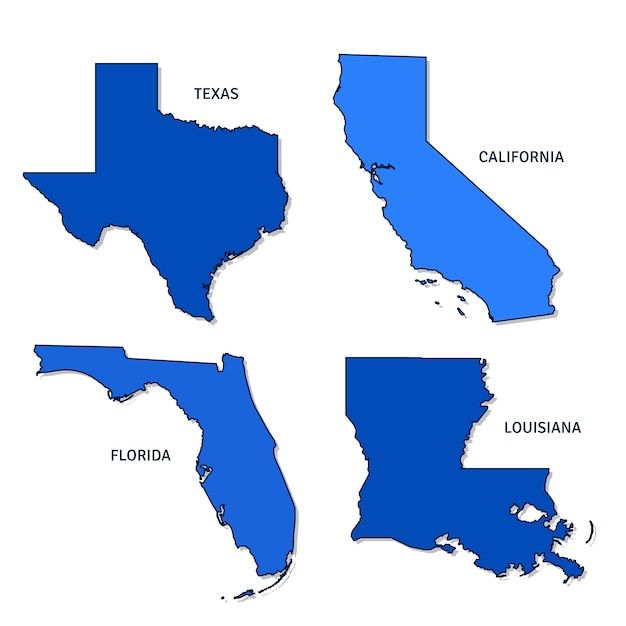 Hand drawn united states outline maps