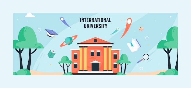 Hand drawn university education template design