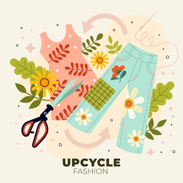 Free Vector hand drawn upcycle illustration