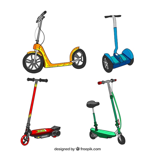 Hand drawn urban scooter collection