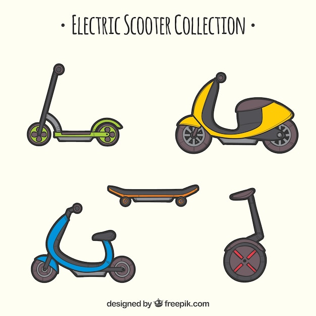 Hand drawn urban scooter collection