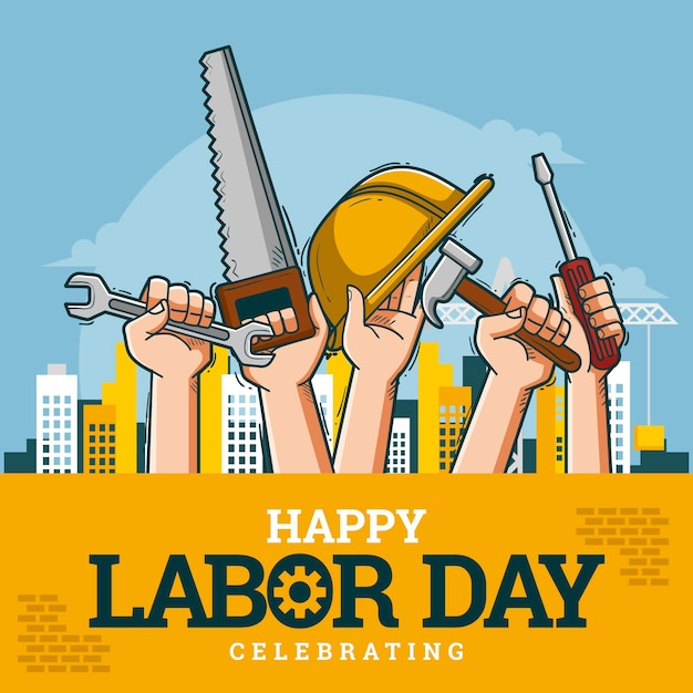 Free Vector hand drawn usa labor day concept