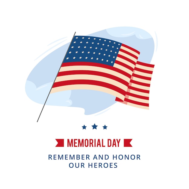 Free vector hand drawn usa memorial day illustration