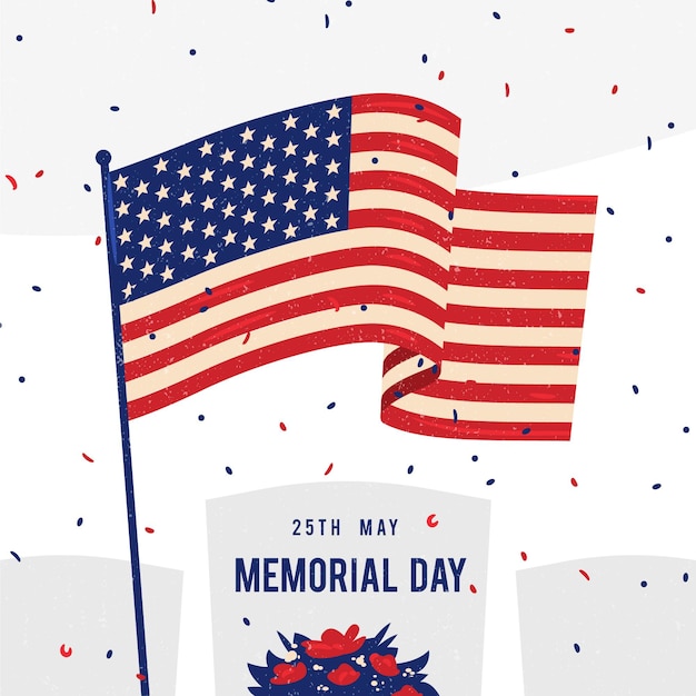 Free vector hand drawn usa memorial day illustration