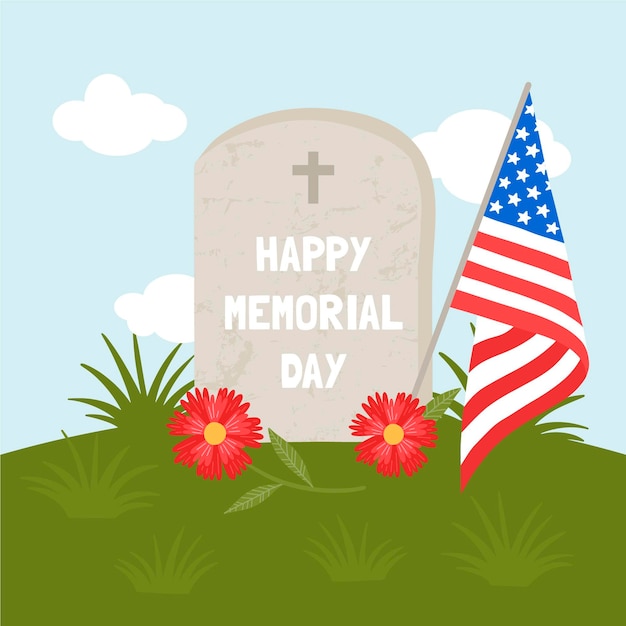 Free vector hand drawn usa memorial day illustration