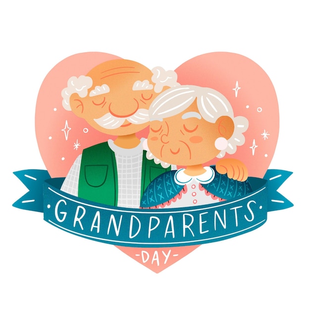 Free Vector hand drawn usa national grandparents day concept