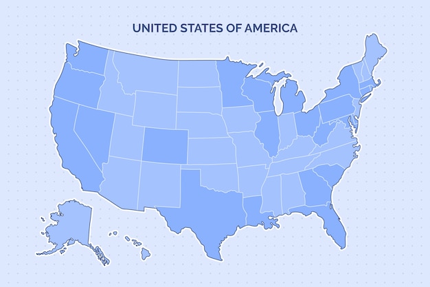 Free Vector hand drawn usa outline map illustration