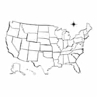 Free vector hand drawn usa outline map illustration