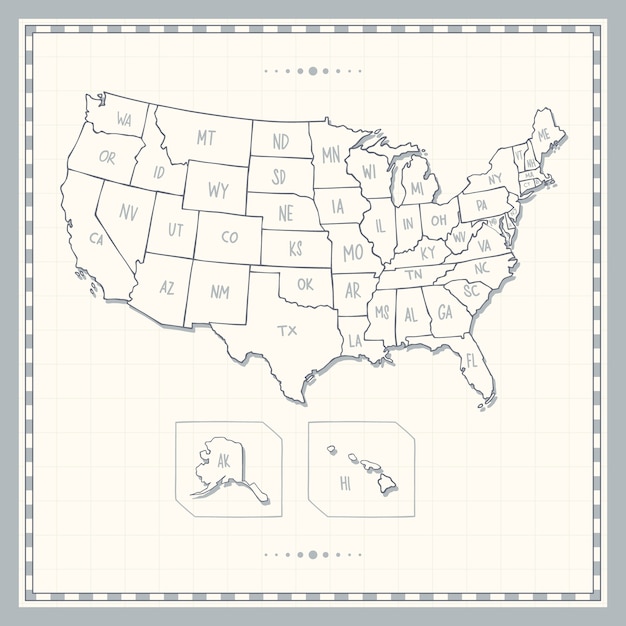 Free Vector hand drawn usa outline map