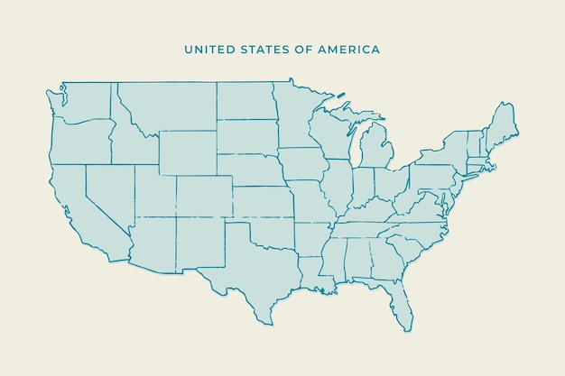 Free Vector hand drawn usa outline map