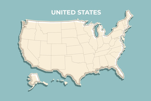 Free Vector hand drawn usa outline map