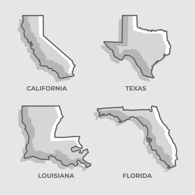 Hand drawn usa outline map