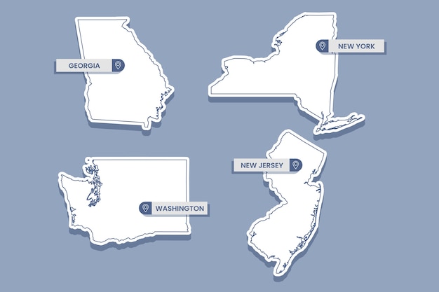 Hand drawn usa states outline map