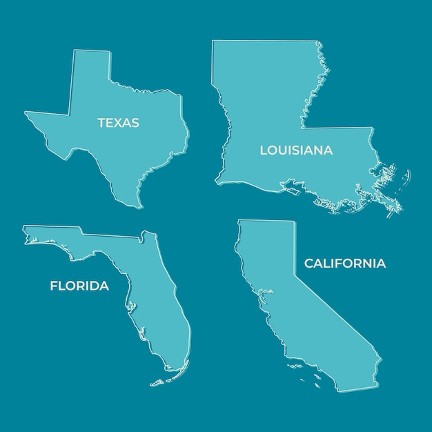 Free vector hand drawn usa states outline map