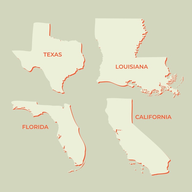 Hand drawn usa states outline map