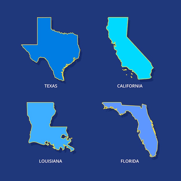 Free vector hand drawn usa states outline map